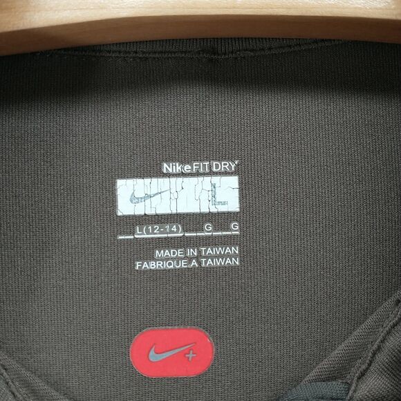 Nike Fit Dry Women's 1/4 Zip Athletic Shirt Brown Large 12-14 Raglan Sleeve - Picture 12 of 16